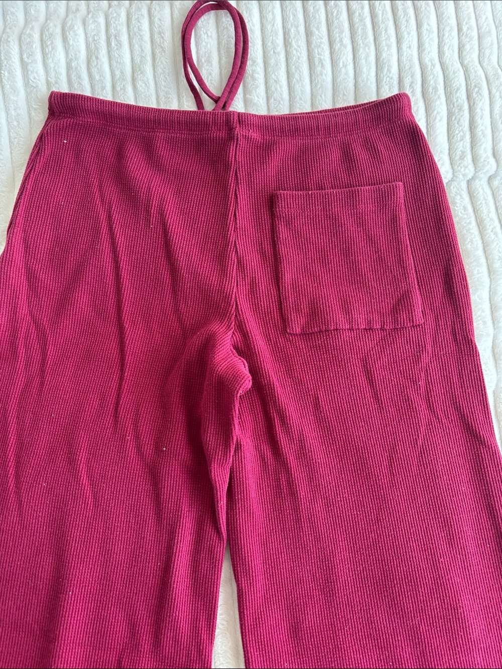 Garage Girls Ribbed Drawstring Leggings - Magenta - Picture 4 of 5